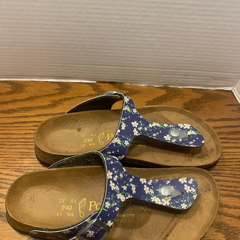 Papillio by Birkenstock Navy Floral Sandals Size 6L 4M Great comfort shoes - Picture 3 of 10